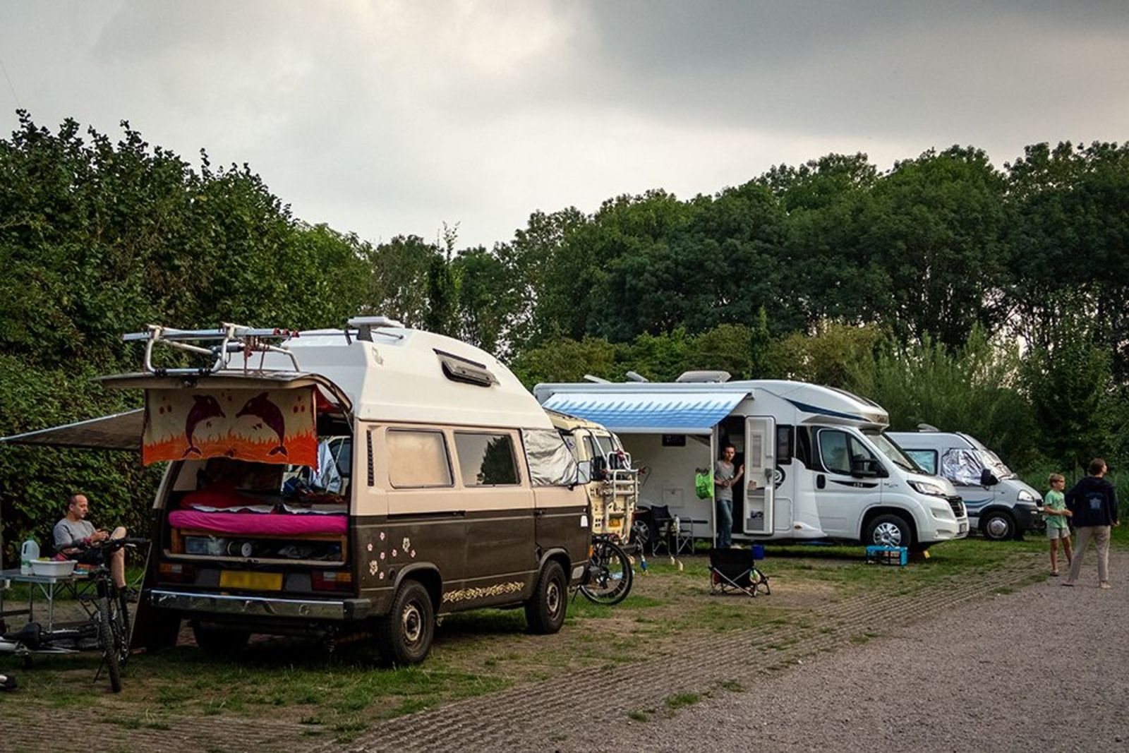 Two motorhome/caravan pitches side by side