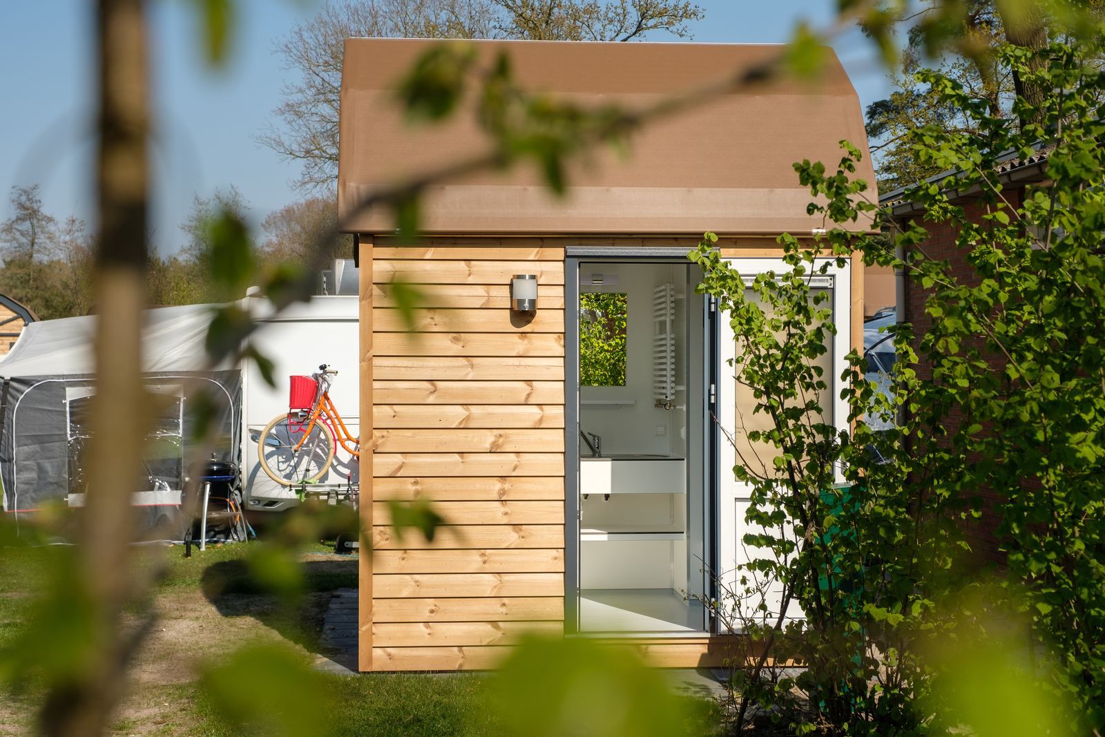 Pitch with private bathroom