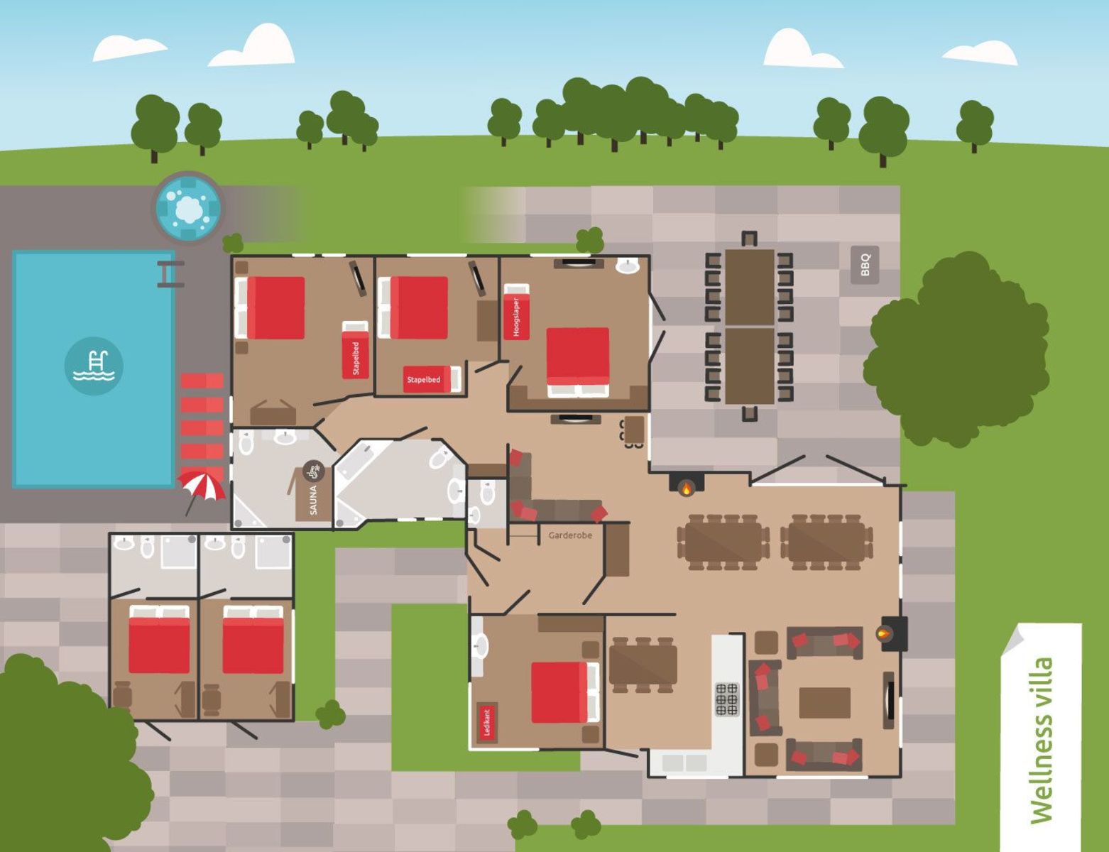 18-persoons Wellness Bungalow