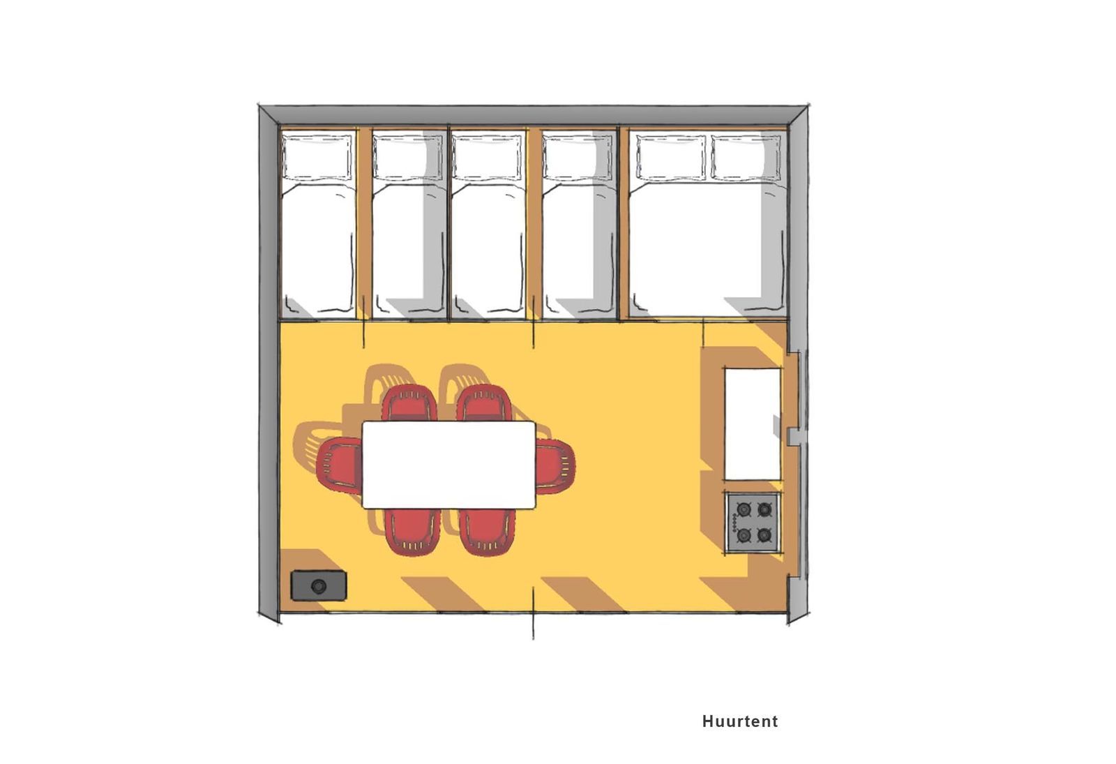 Huurtent (4-6 persoons)