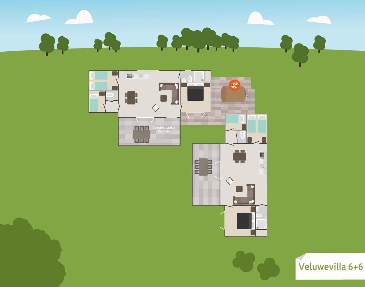 6 + 6 persoons Veluwe Villa met sauna