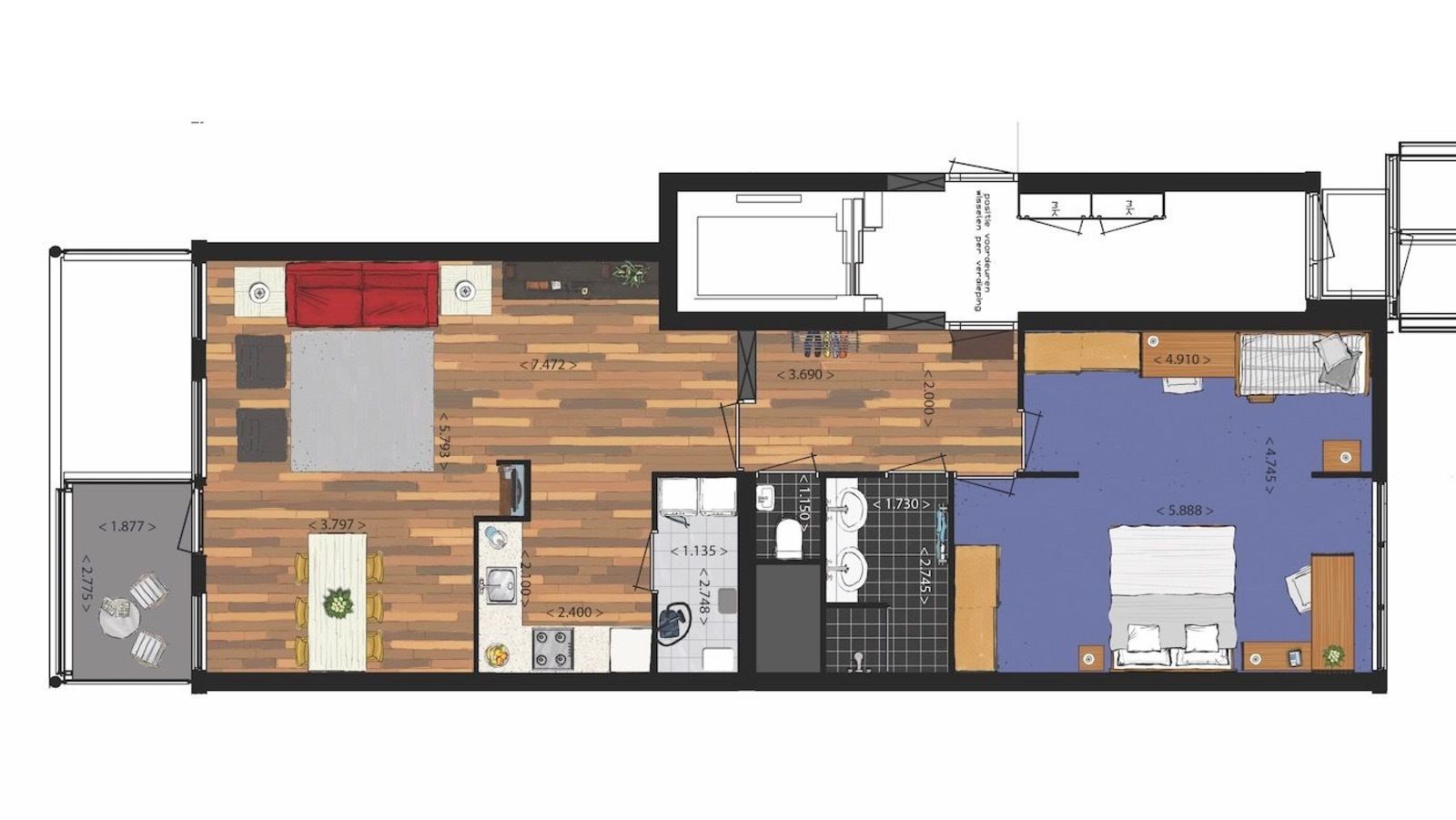 2-Zimmer Appartement mit Meerblick